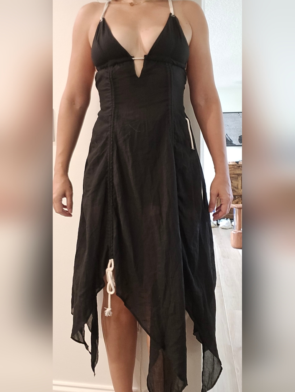 Distortion Rope Lace-Up Midi DressDARKER WAVS M